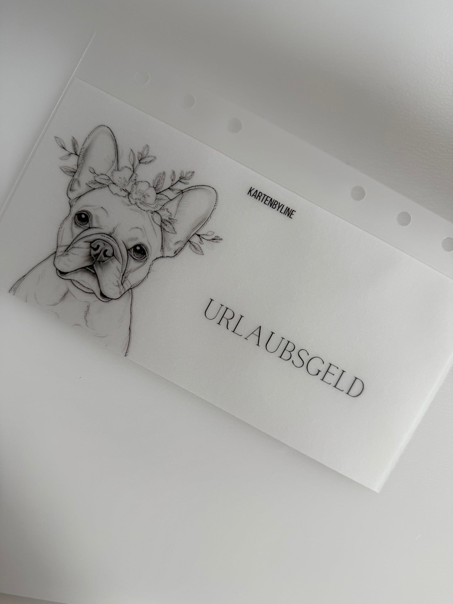 Zipperloser Geldumschlag matt frosty Kategorie Urlaubsgeld (Bulldogge) - B-Ware