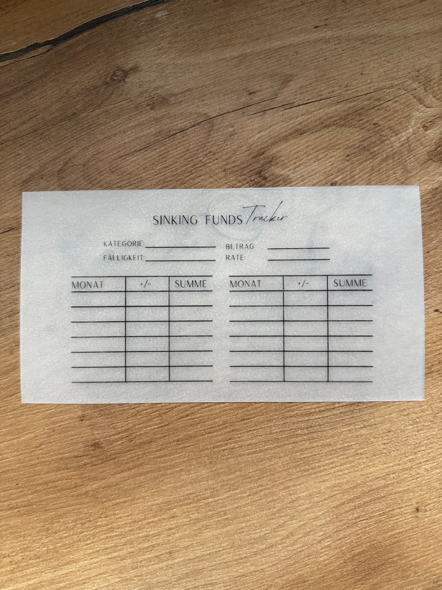 Frosty Sinking Funds Tracker
