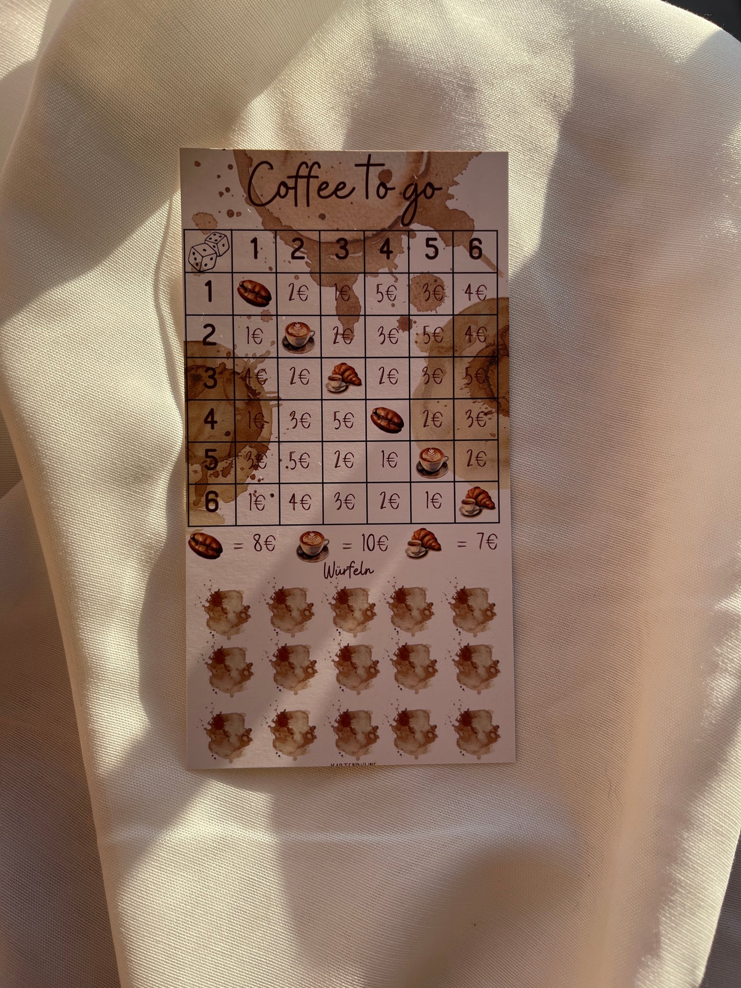 Sparchallenge Bingo "Coffee to go"