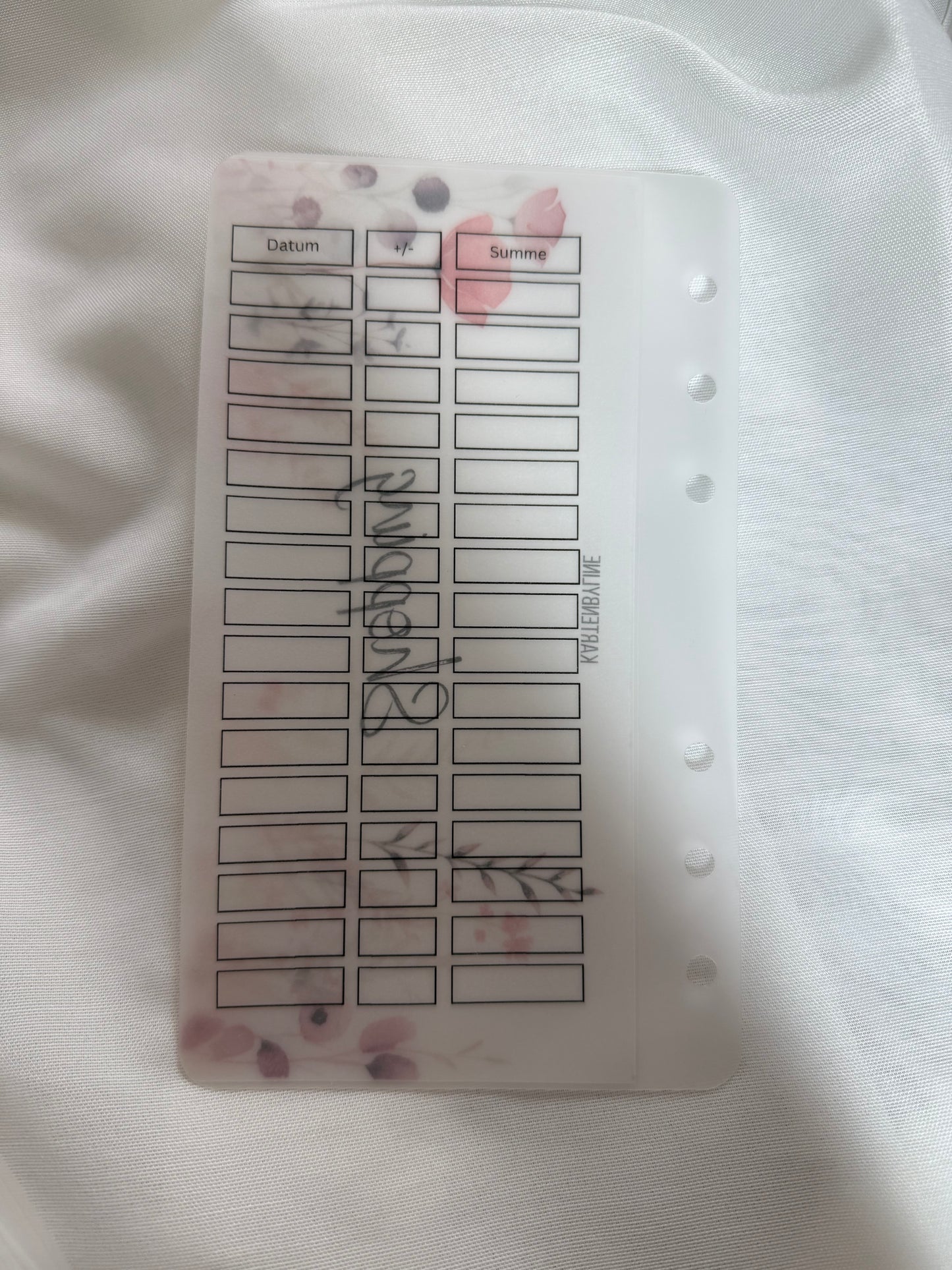 Zipperloser Geldumschlag matt frosty mit Budget Tracker der Kategorie Shopping (Frühlingskollektion) - B-Ware
