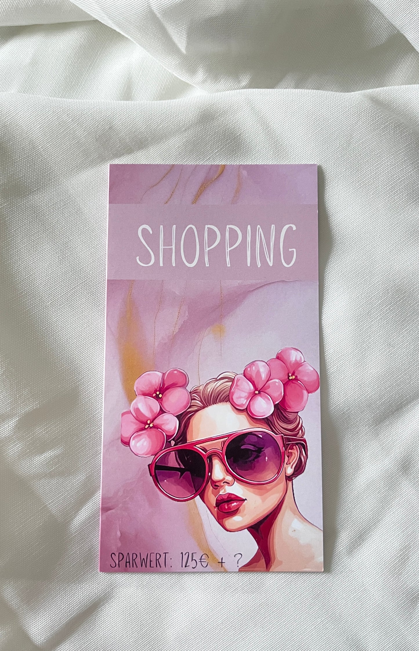 Klappkarte "Shopping" / Sparchallenge