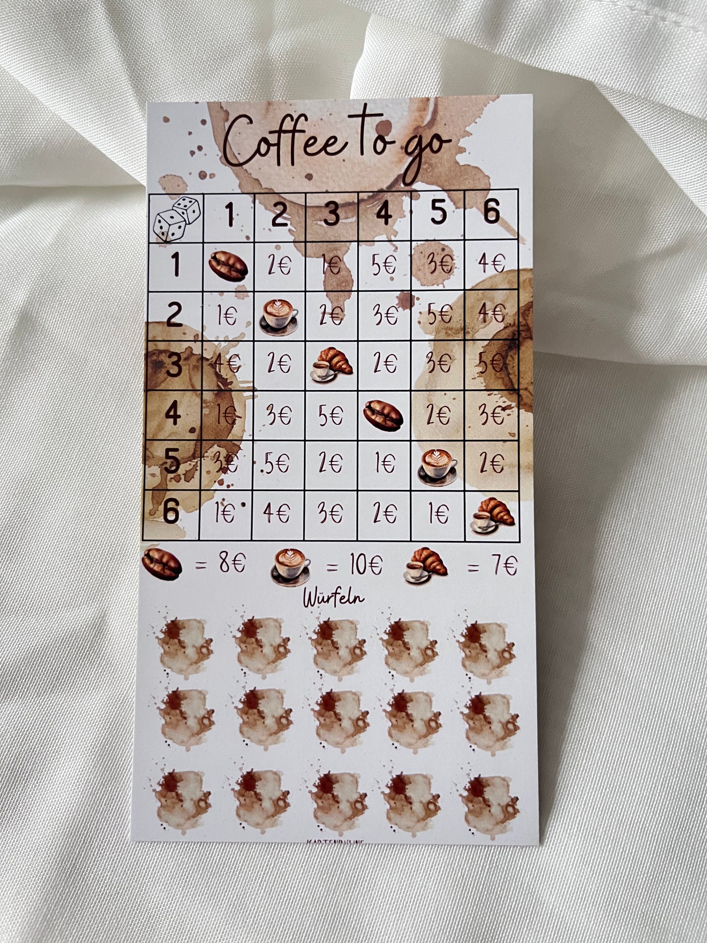 Sparchallenge Bingo "Coffee to go"