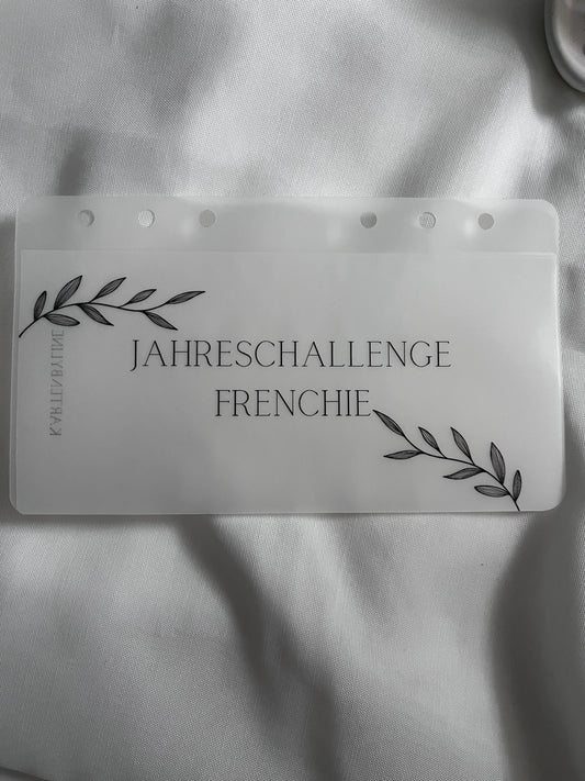 Zipperloser Umschlag A6 für die Jahreschallenge Frenchie