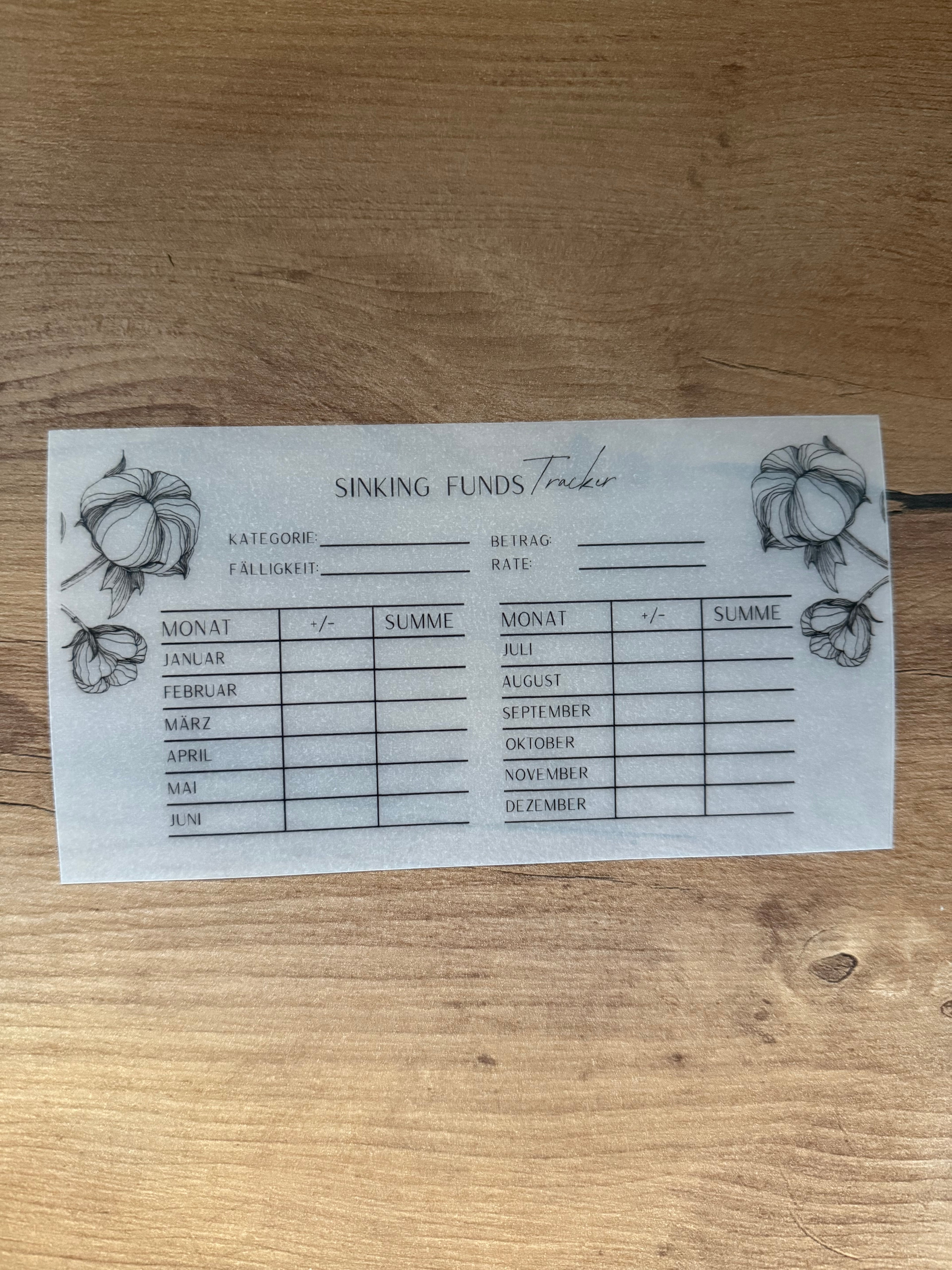 Frosty Sinking Funds Tracker