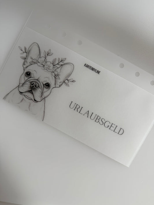 Zipperloser Geldumschlag matt frosty Kategorie Urlaubsgeld (Bulldogge) - B-Ware