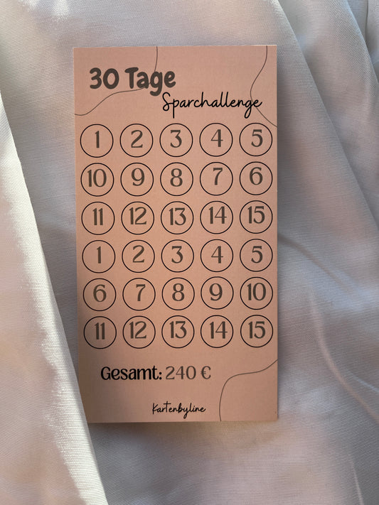 Sparchallenge für 30 Tage