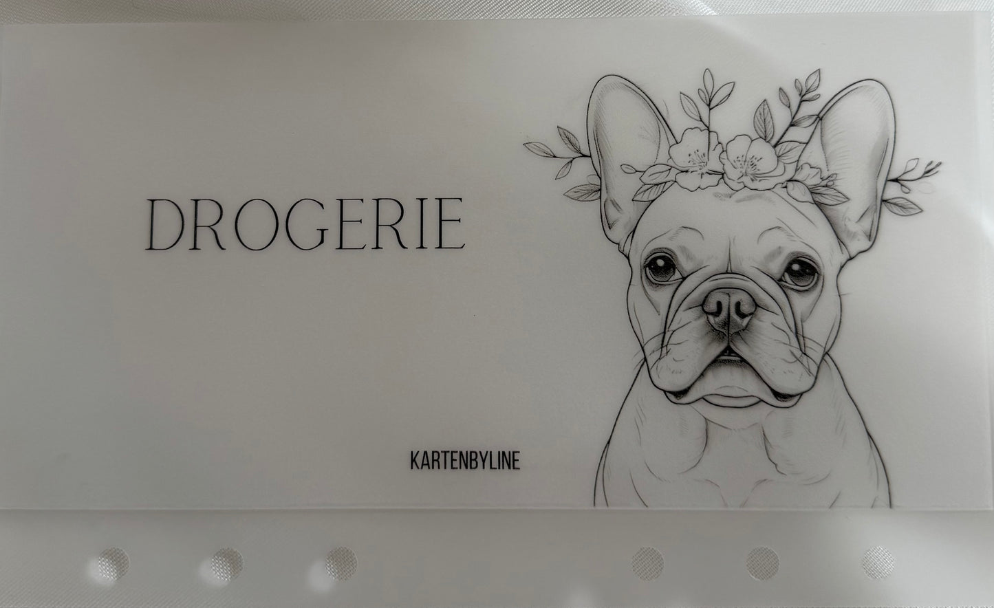 Zipperloser Geldumschlag matt frosty Frenchie mit Wunschkategorie