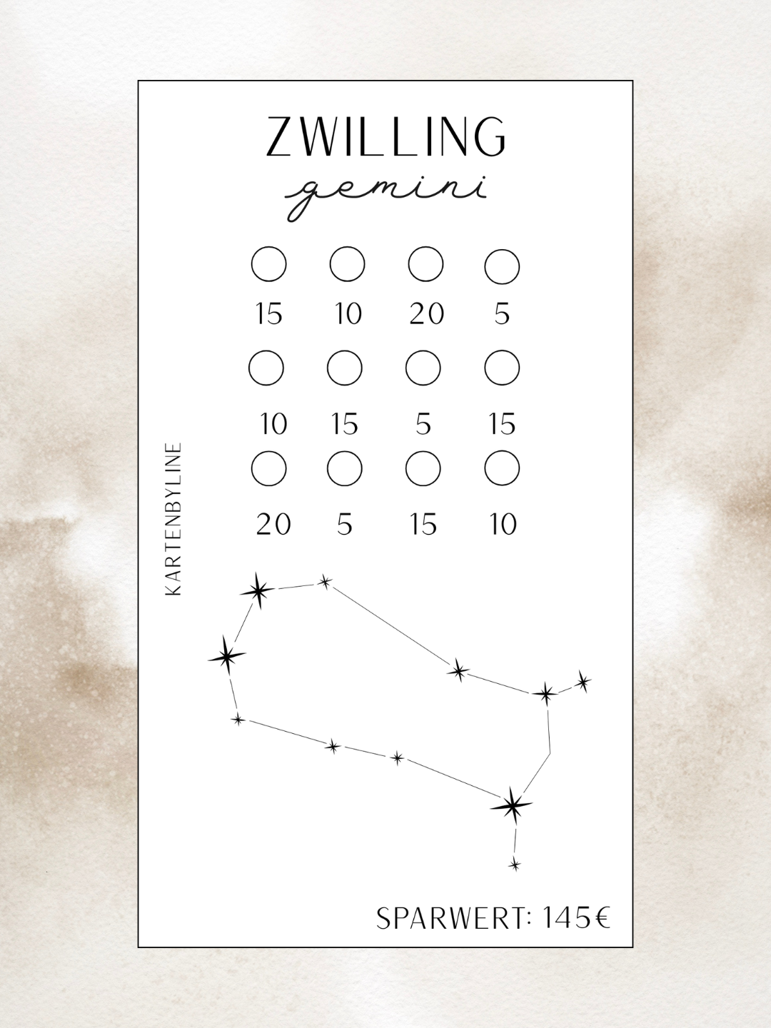 Sternzeichen Sparchallenge A6