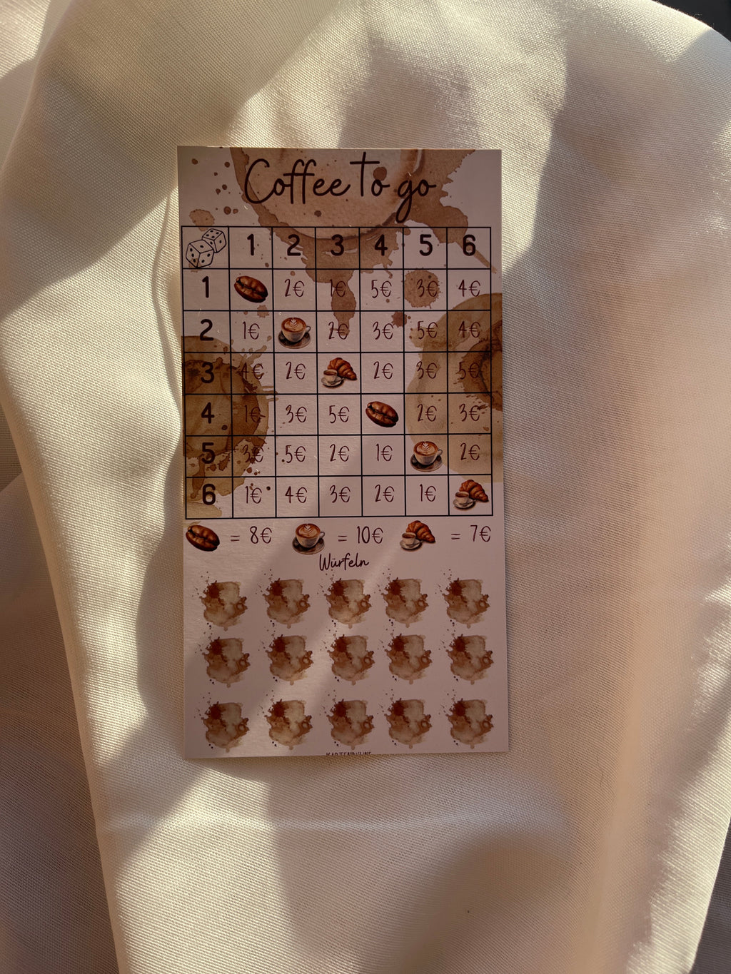 Sparchallenge Bingo  "Coffee to go"