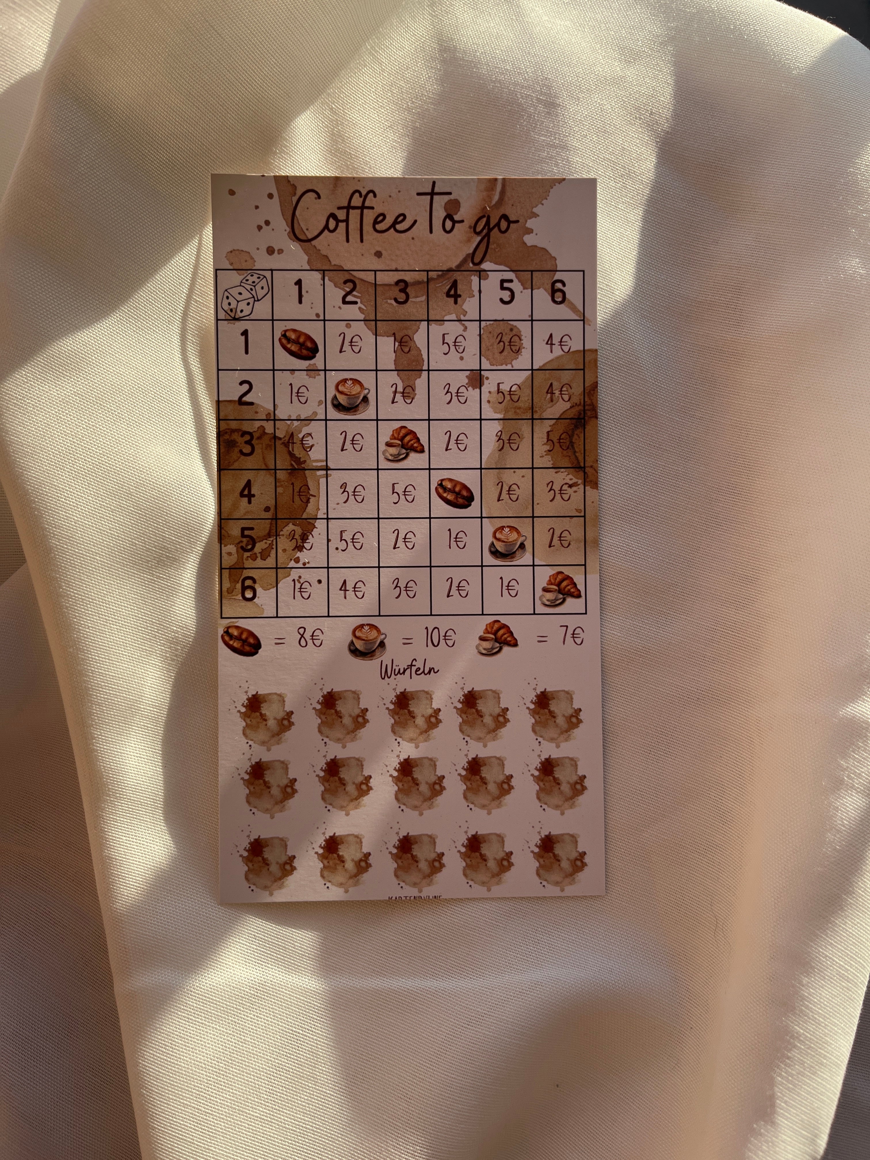 Sparchallenge Bingo  "Coffee to go"