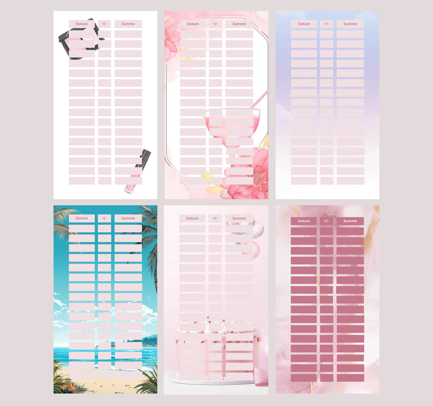 Dashboard 6er Set