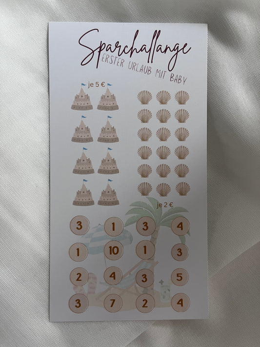 Sparchallenge "erster Urlaub mit Baby"