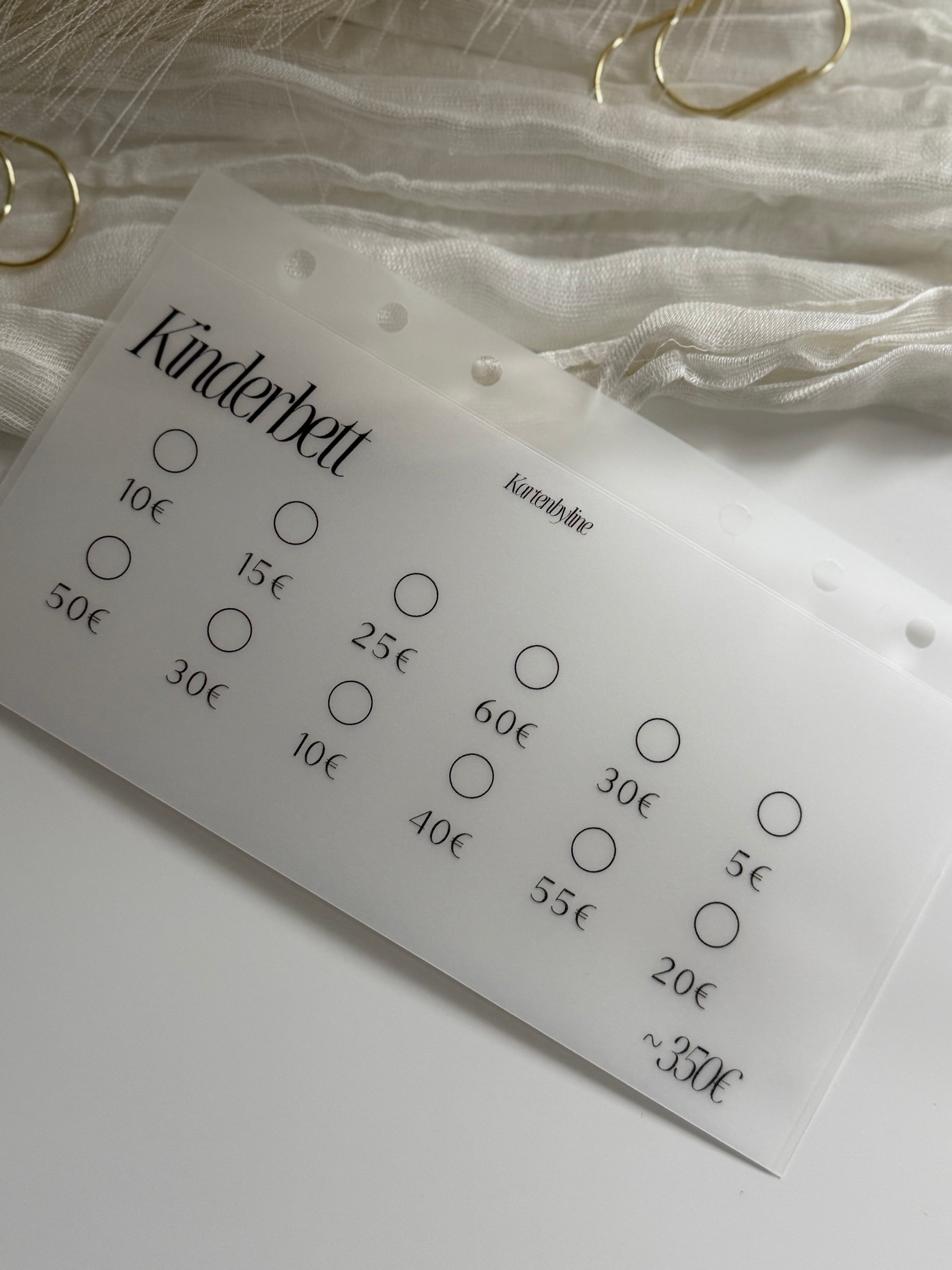 Baby Sparplan- verschiedene Sparkategorien