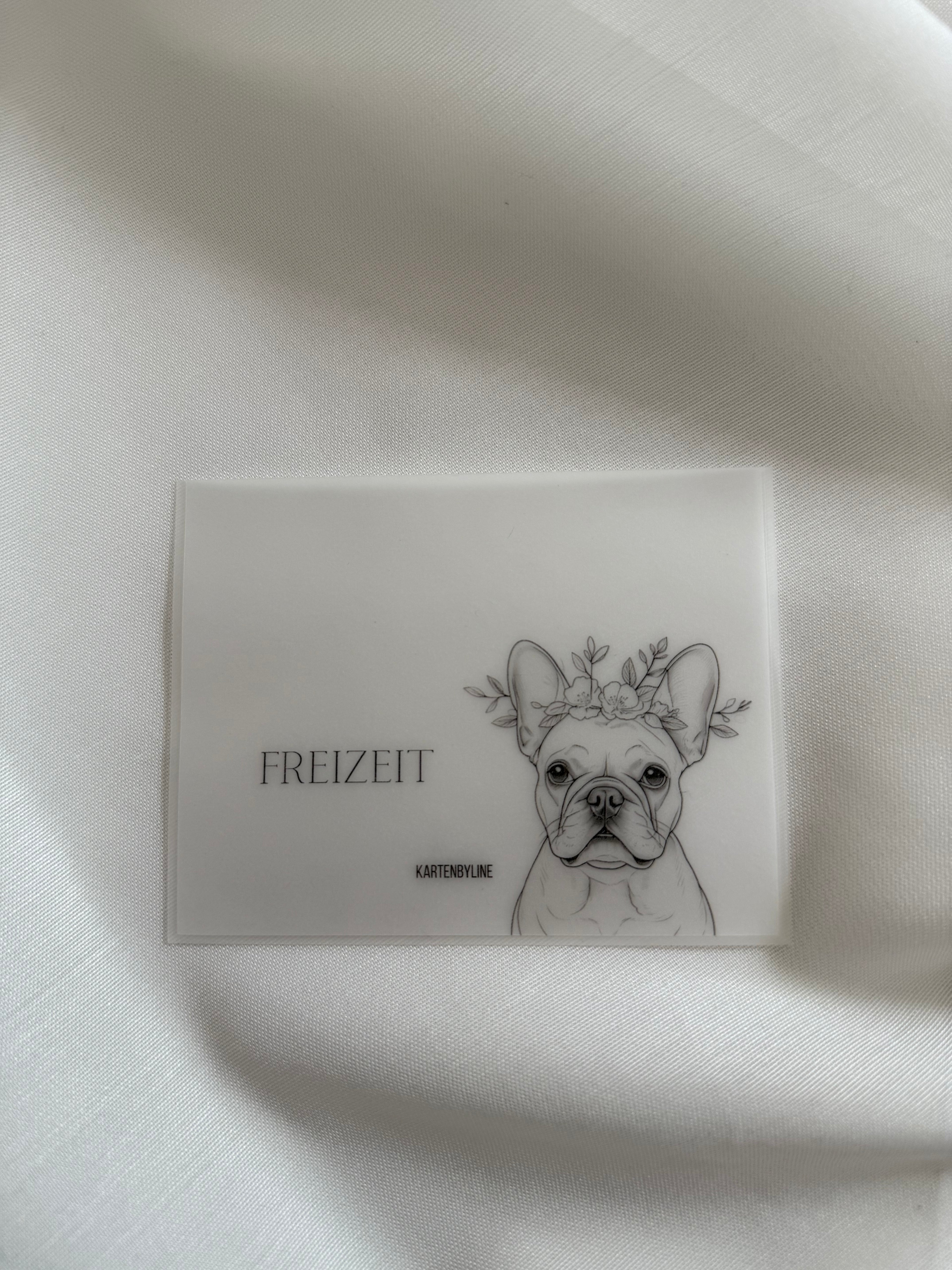 Zipperloser Geldumschlag matt frosty mit Wunschkategorien Frenchie - für deinen Geldbeutel