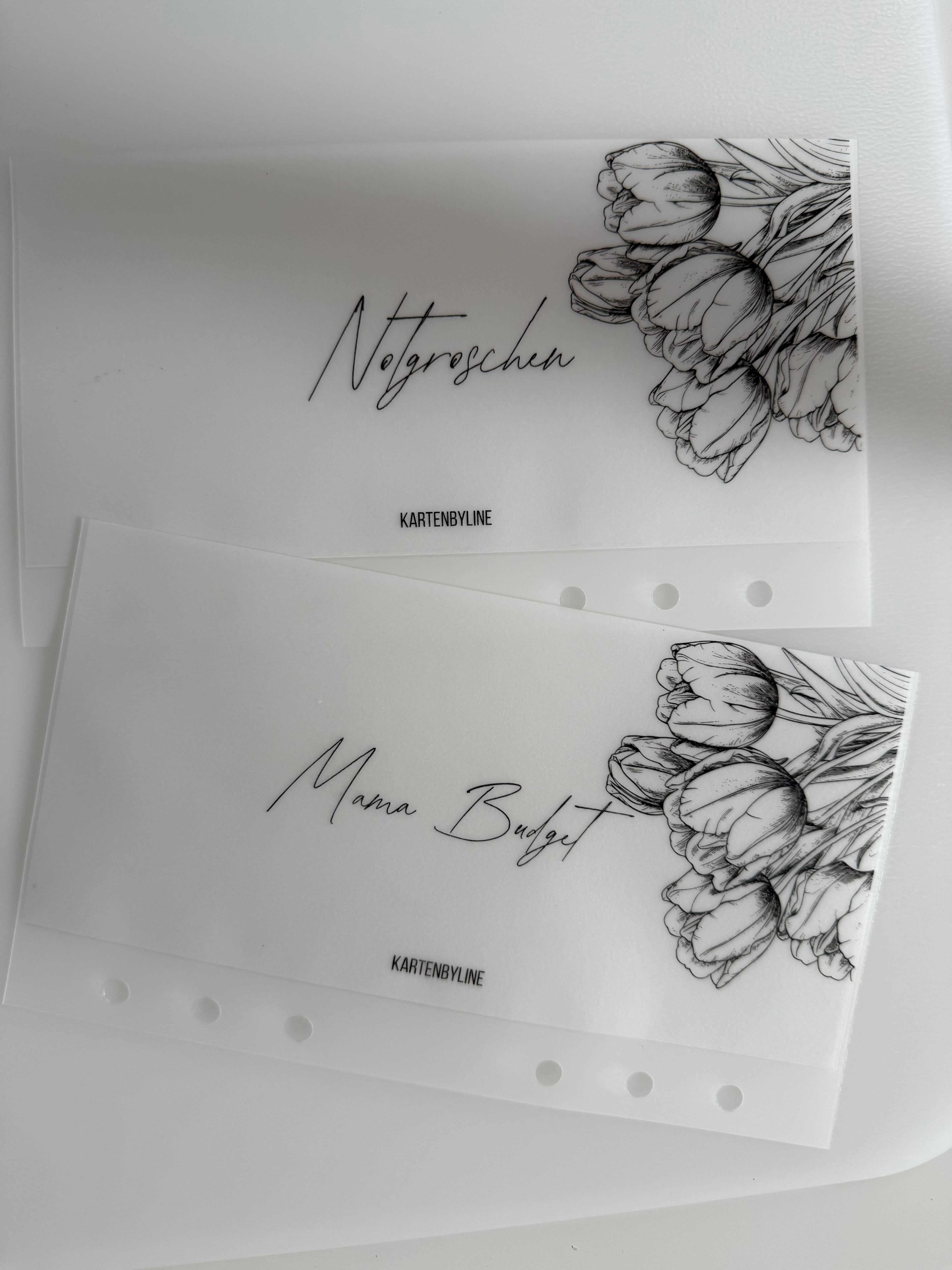 Zipperloser Geldumschlag matt frosty Tulpen- B- Ware