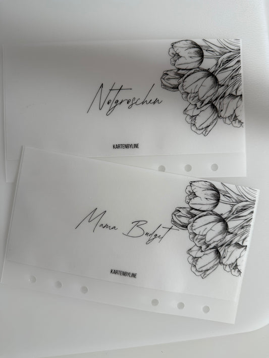 Zipperloser Geldumschlag matt frosty Tulpen- B- Ware