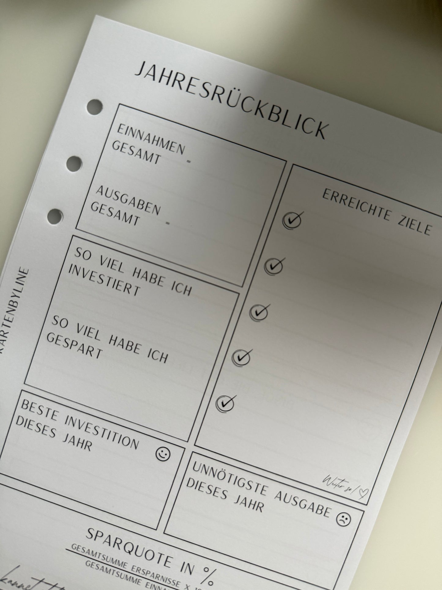 Finanzplaner - Einlagen A5