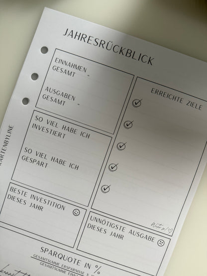 Finanzplaner - Einlagen A5