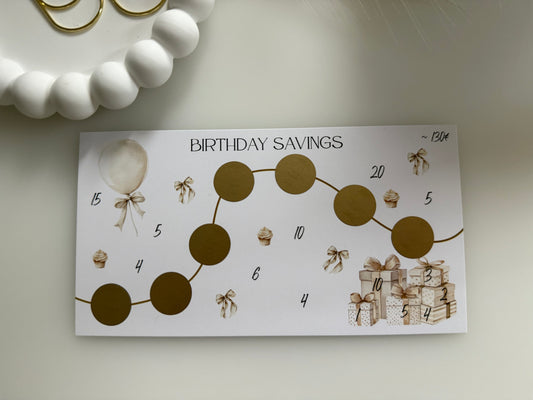 Birthday Savings Rubbelchallenge