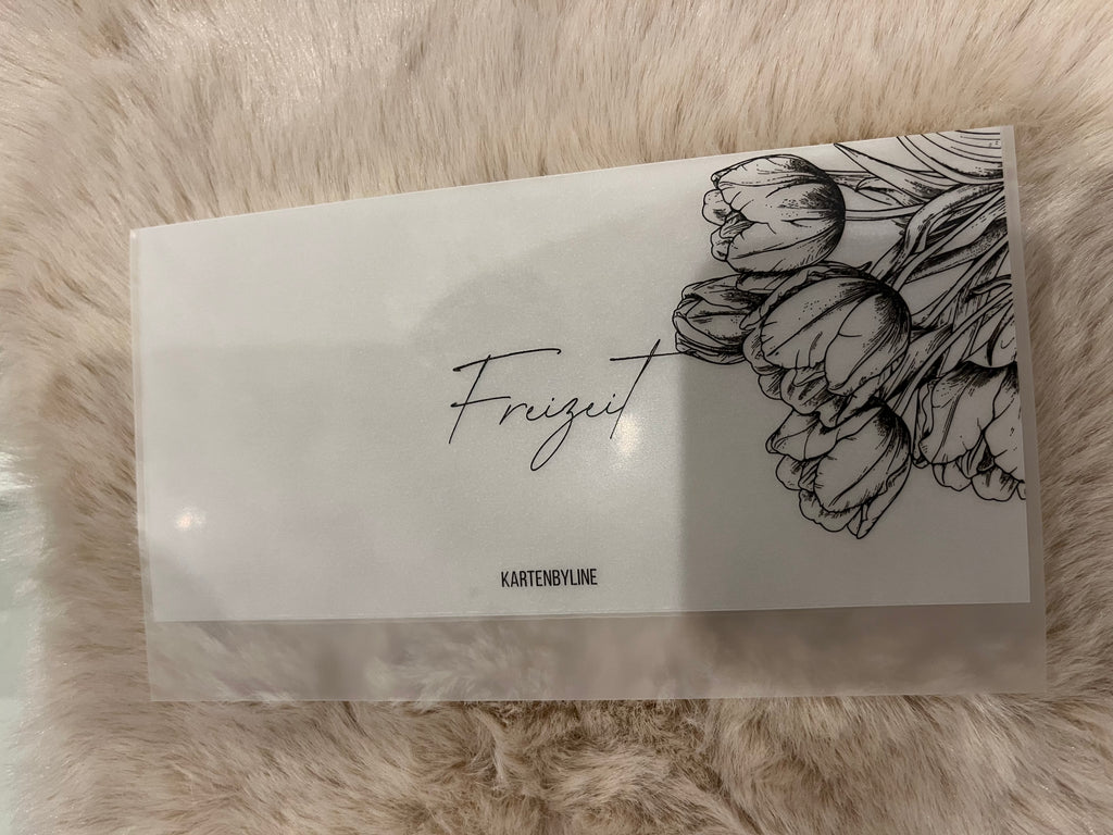 Zipperloser Geldumschlag matt frosty Tulpen- B- Ware