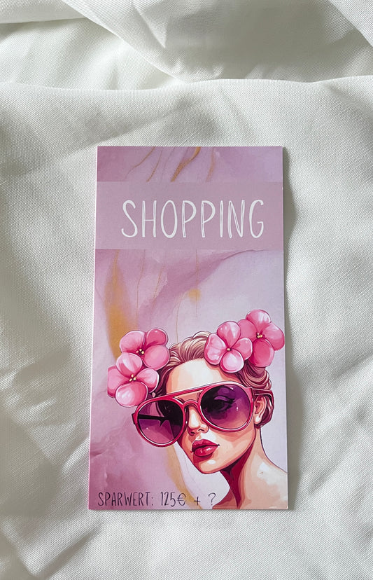 Klappkarte "Shopping" / Sparchallenge