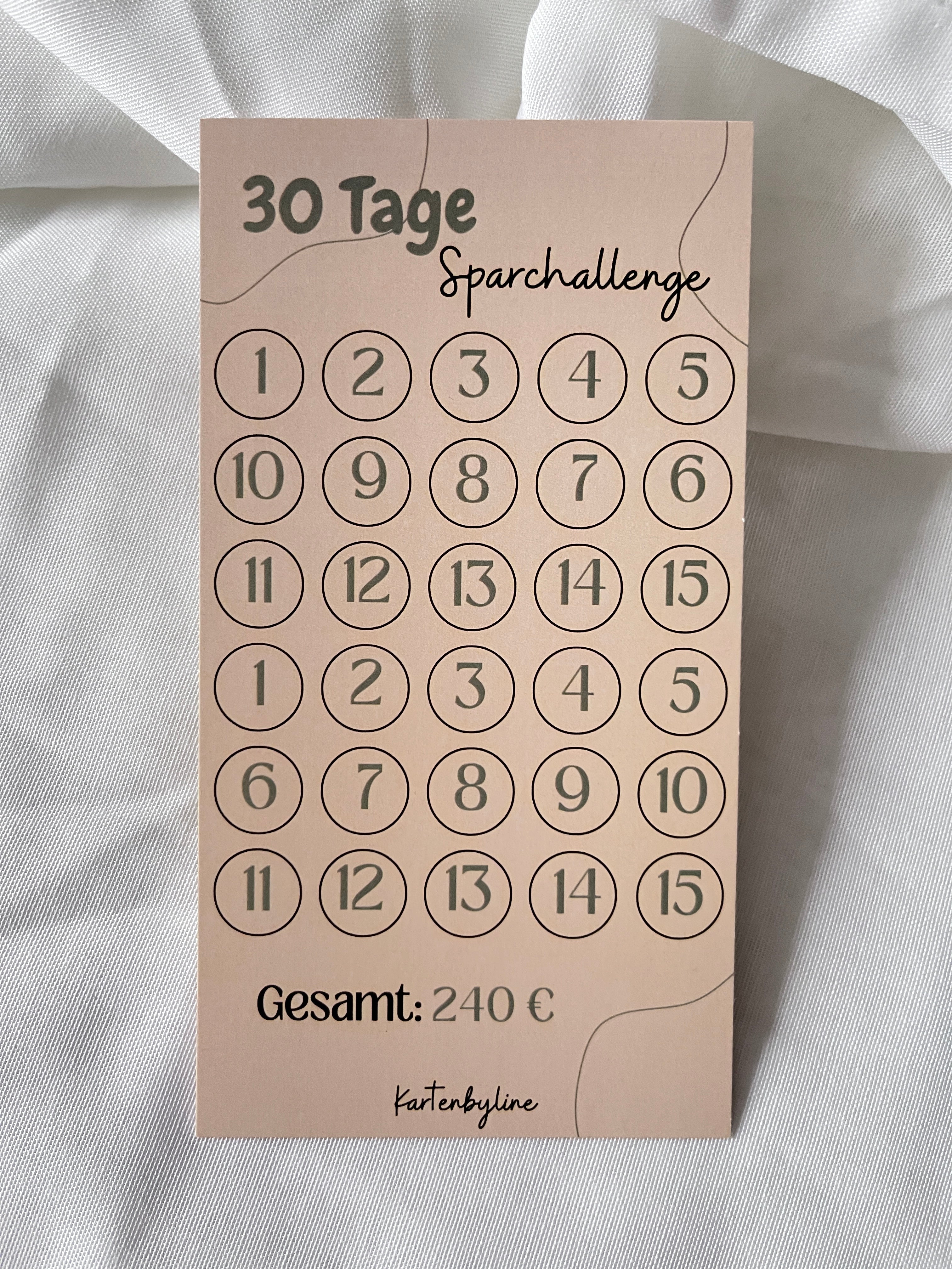 Sparchallenge für 30 Tage