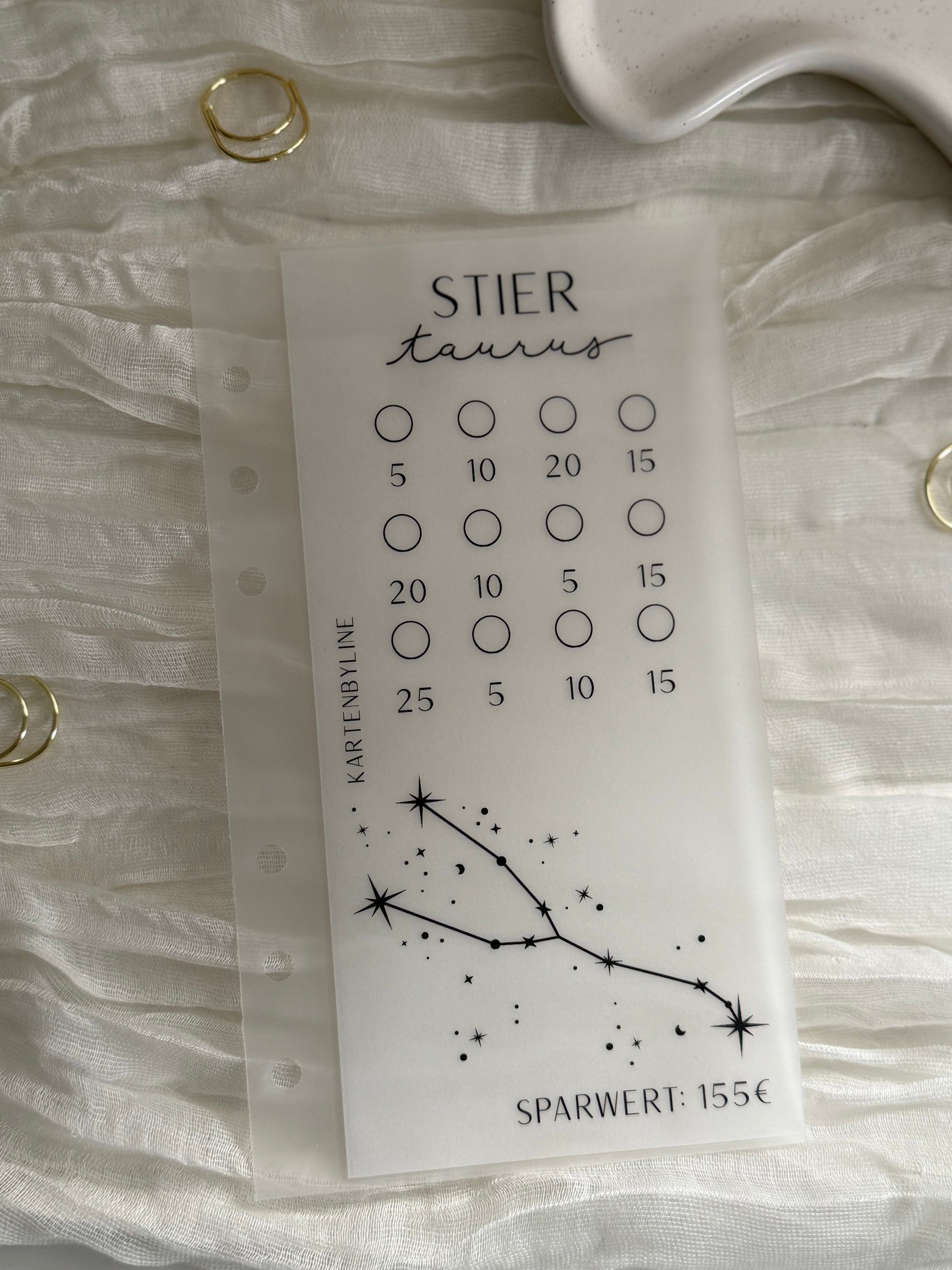 Sternzeichen Sparchallenge - A6 Zipper