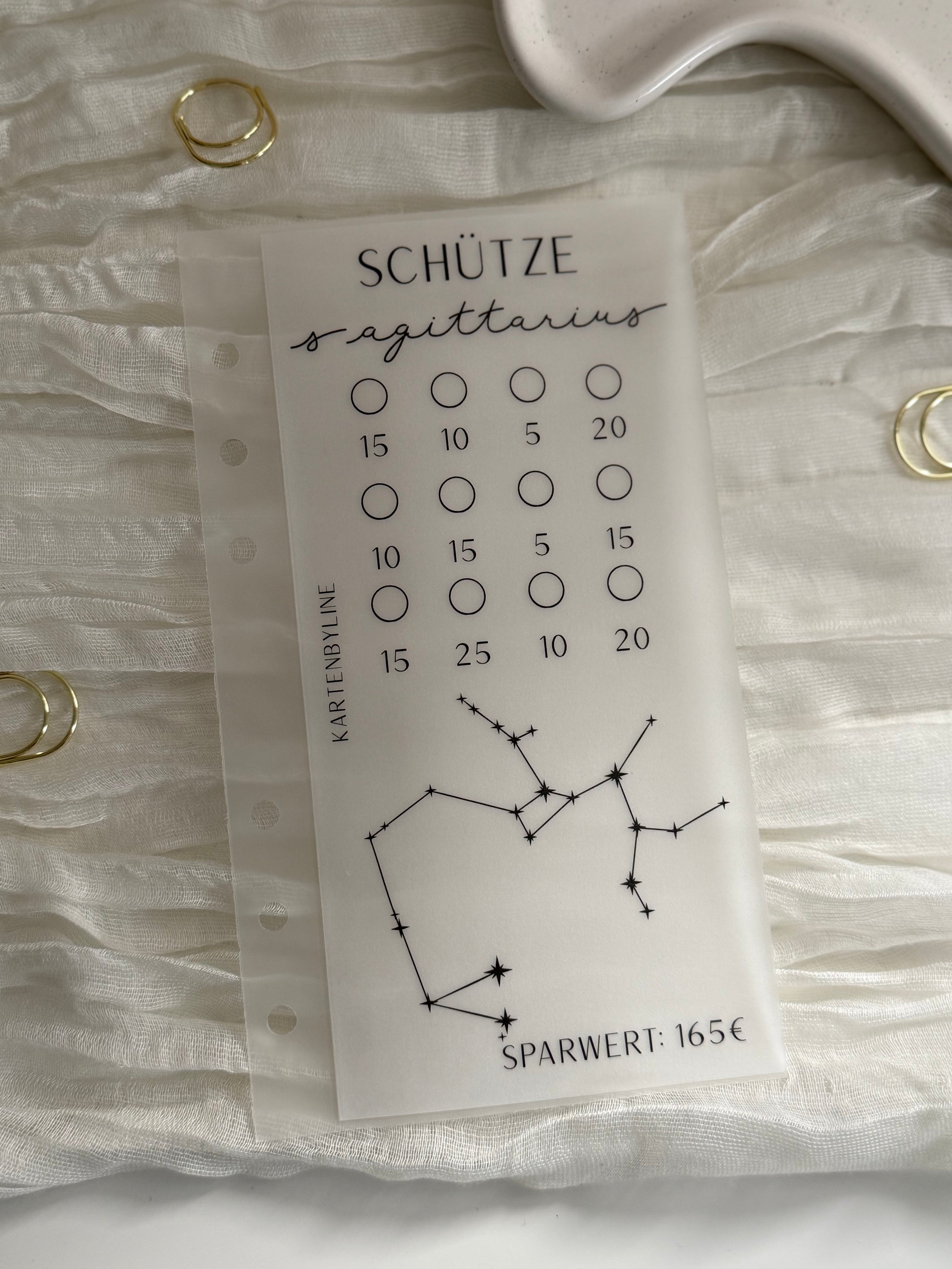 Sternzeichen Sparchallenge - A6 Zipper