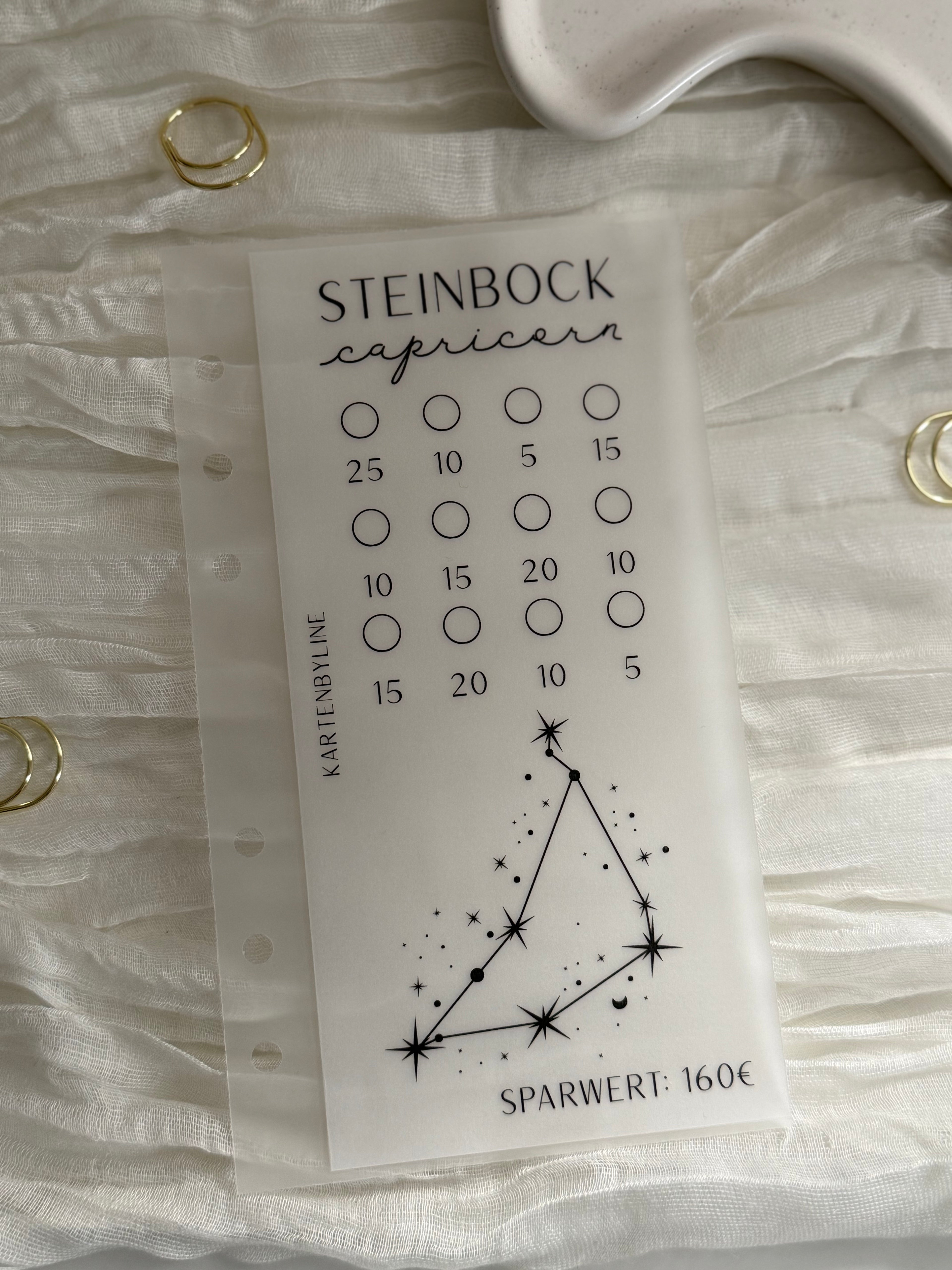 Sternzeichen Sparchallenge - A6 Zipper