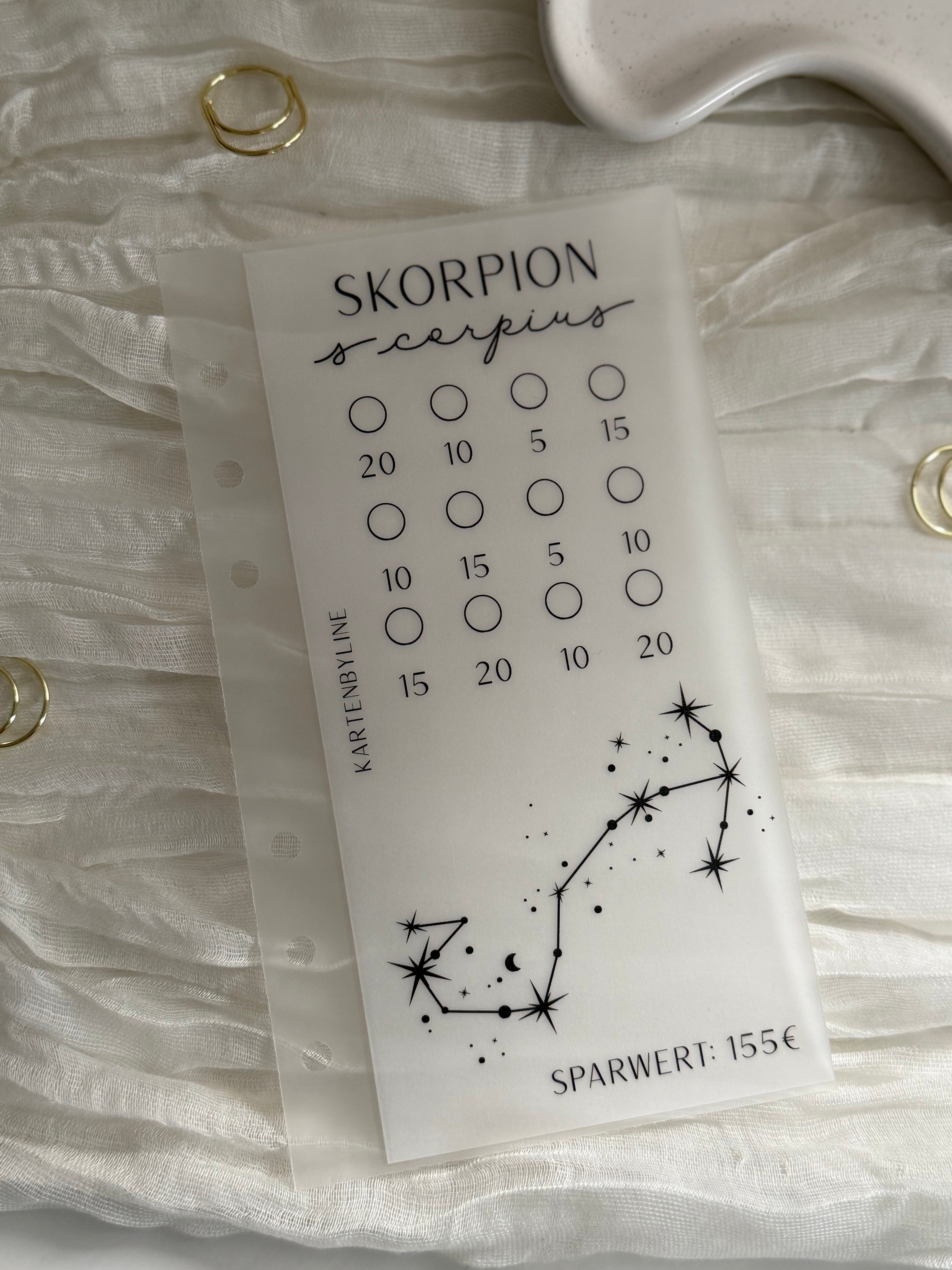 Sternzeichen Sparchallenge - A6 Zipper